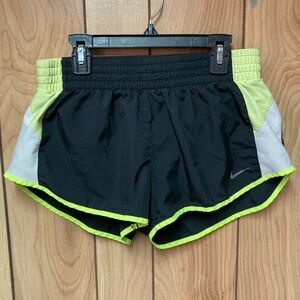 Nike Women's Black and Yellow Running Shorts